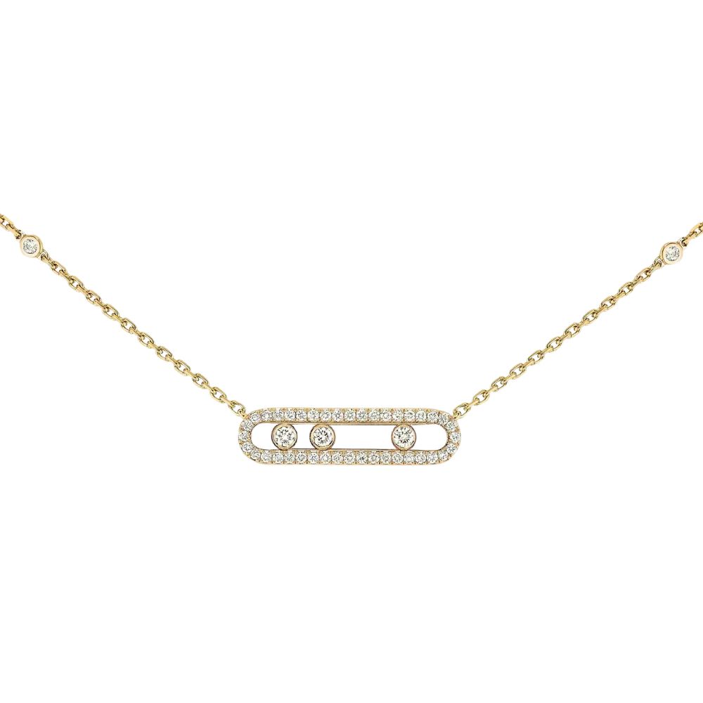 Messika 18k Yellow Gold Baby Move Pavé Diamond Necklace